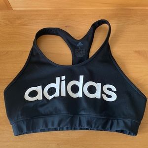 Adidas black sports bra size large